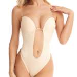 V-Ausschnitt Bodysuit Rückenfrei