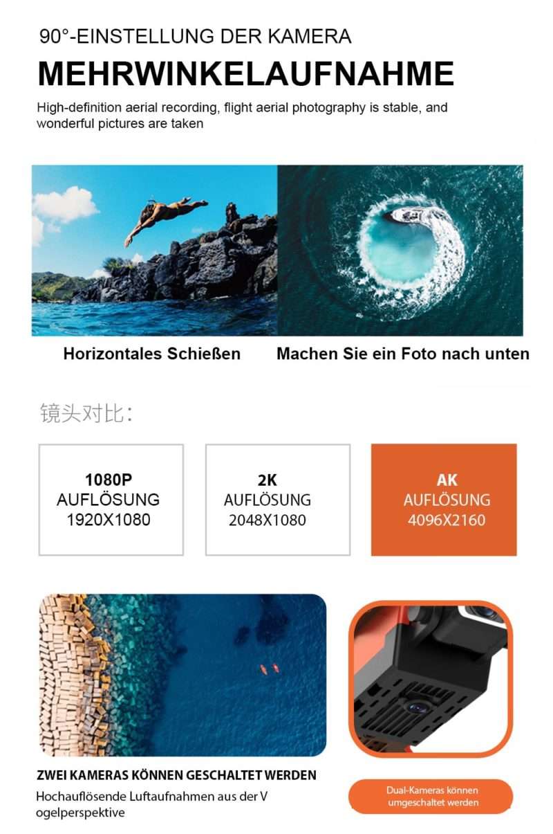 K3 4K HD faltbare Drohne