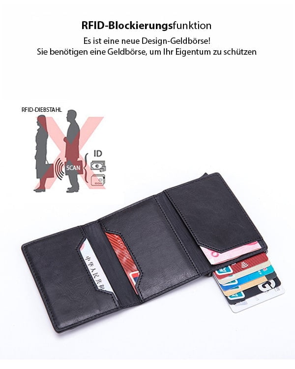  Herren Kreditkartenetui mit Reißverschluss