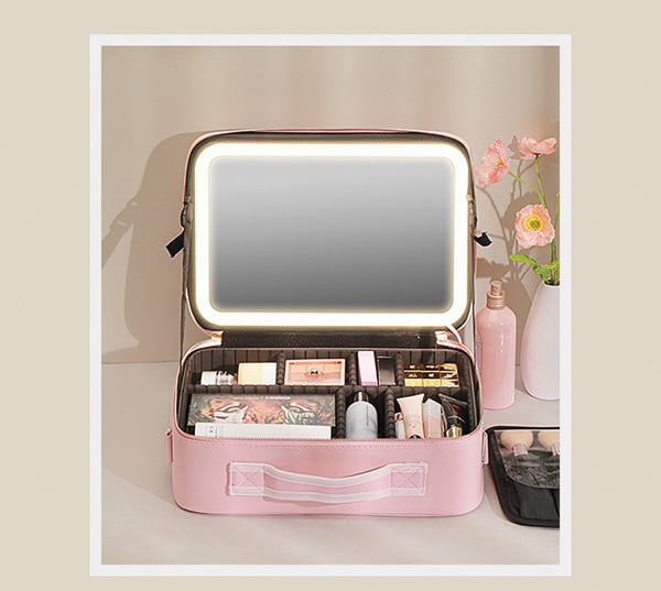 LED Cosmetic Bag with Mirror