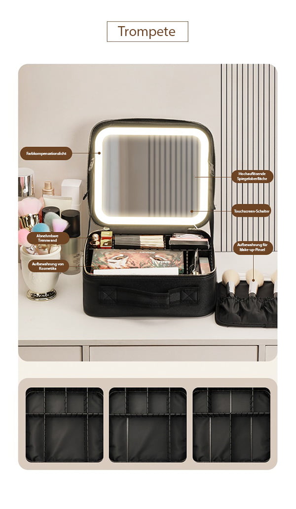 LED Cosmetic Bag with Mirror