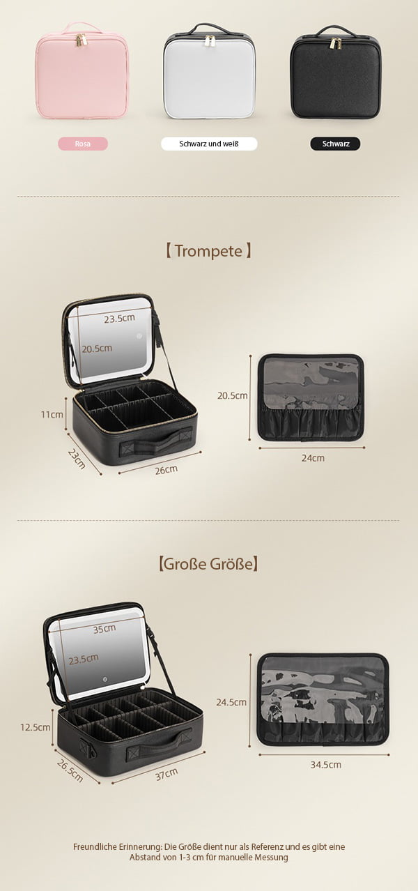 LED Cosmetic Bag with Mirror