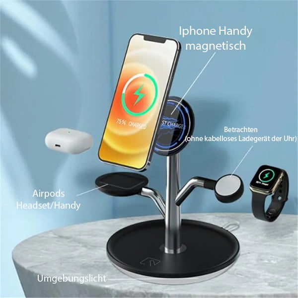 Mighty Magnetic 3 in 1 Wireless Charger (With LED Light)