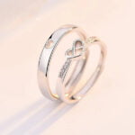 2Pcs/set Heart Matching Couple Ring