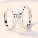 2Pcs/set Heart Matching Couple Ring