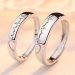 2Pcs/set Heart Matching Couple Ring