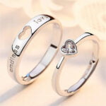 2Pcs/set Heart Matching Couple Ring