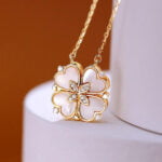 Four Heart Leaf Clover Necklace