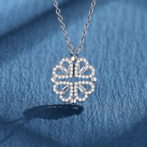 Four Heart Leaf Clover Necklace