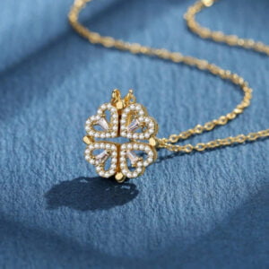 Four Heart Leaf Clover Necklace