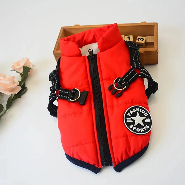Waterproof Dog Winter Jacket With Harness