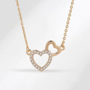 Double Heart Pendant Necklace
