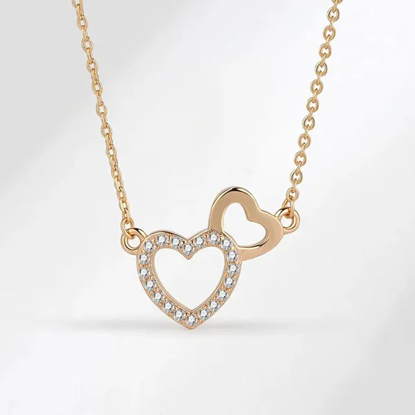 Double Heart Pendant Necklace