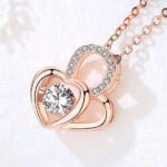 Double Heart Pendant Necklace