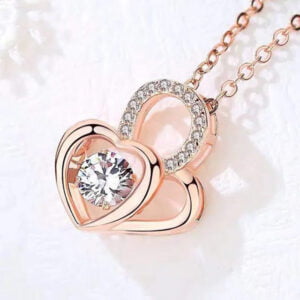 Double Heart Pendant Necklace