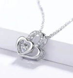 Double Heart Pendant Necklace