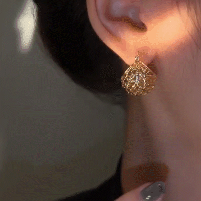 Huretailers Gold Hollow Hoop Earrings
