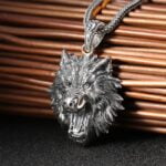 Silver Wolf Pendant Necklace