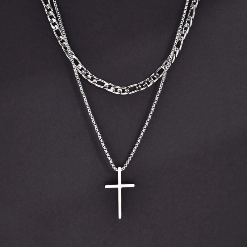 Layered Plain Cross Pendant
