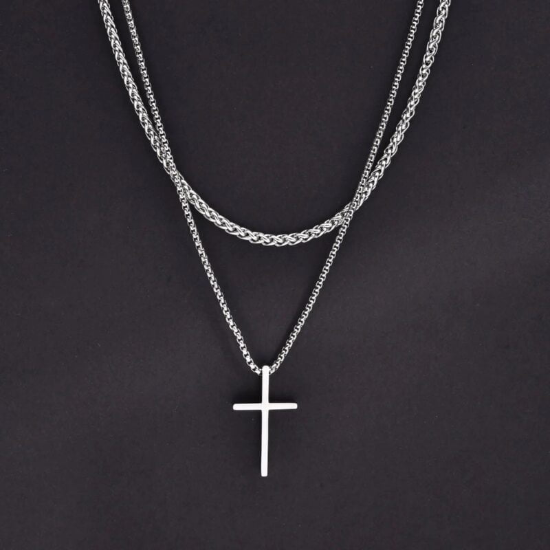 Layered Plain Cross Pendant