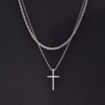 Layered Plain Cross Pendant