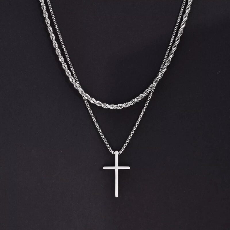 Layered Plain Cross Pendant
