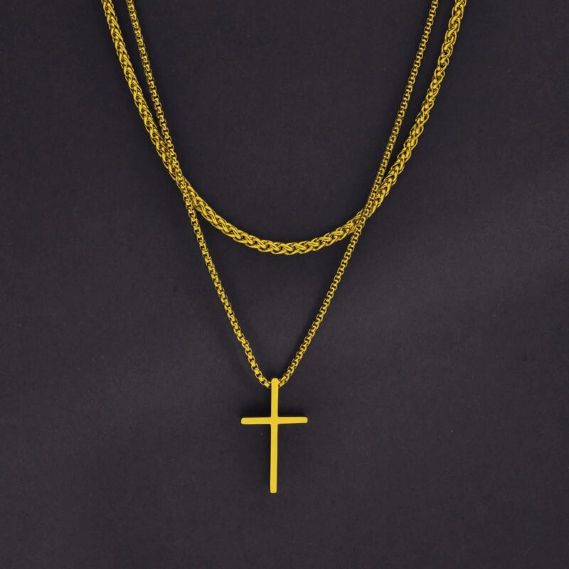 Layered Plain Cross Pendant