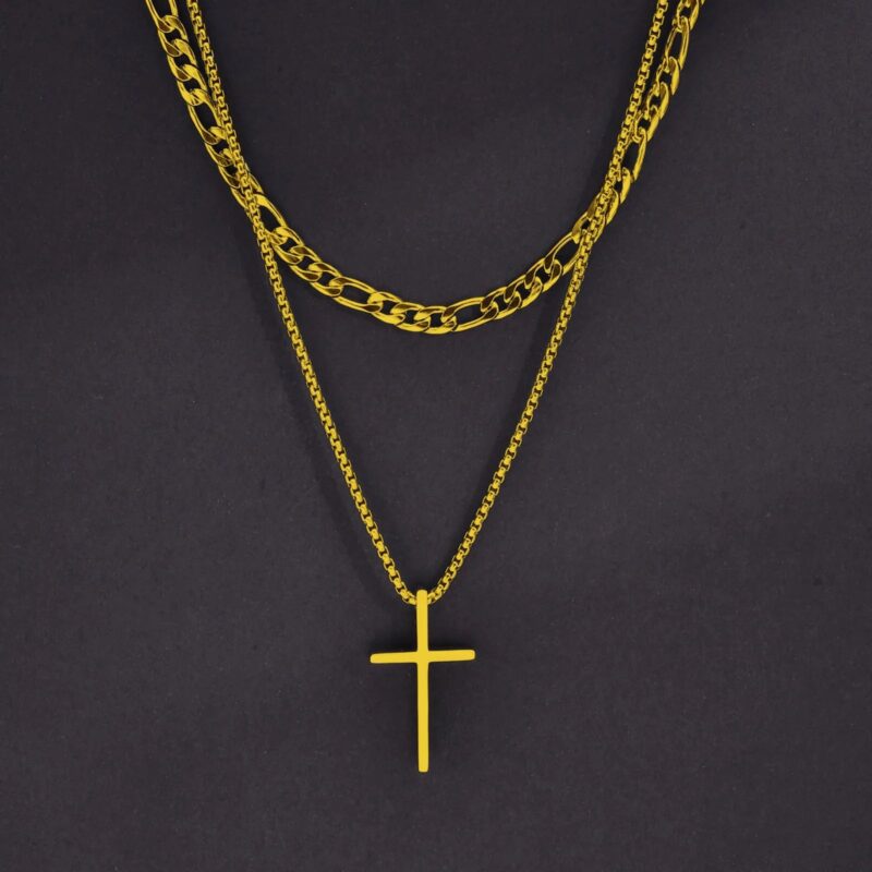 Layered Plain Cross Pendant