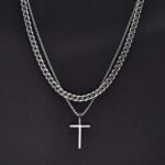Layered Plain Cross Pendant