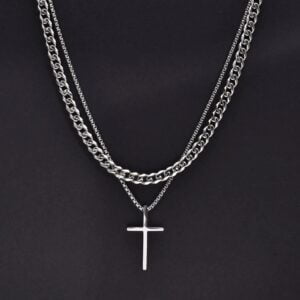 Layered Plain Cross Pendant